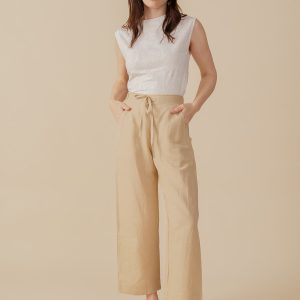 Emmy Drawstring Pant - Birch Linen - Image 2