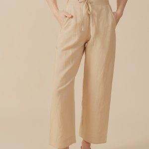 Emmy Drawstring Pant - Birch Linen - Image 1