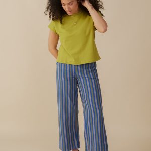 Emmy Drawstring Pant - Lavender Stripe - Image 1