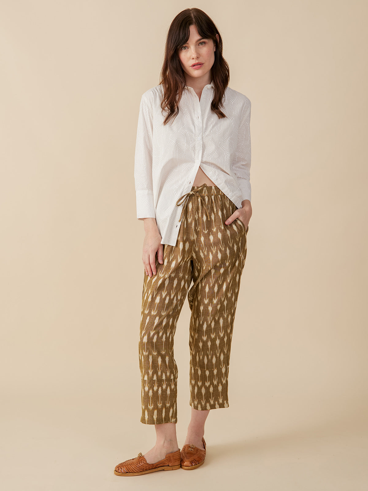 Miller Easy Pant - Olive Ikat - Image 2