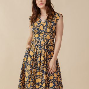 Lucille Dress - Navy Botanical - Image 4