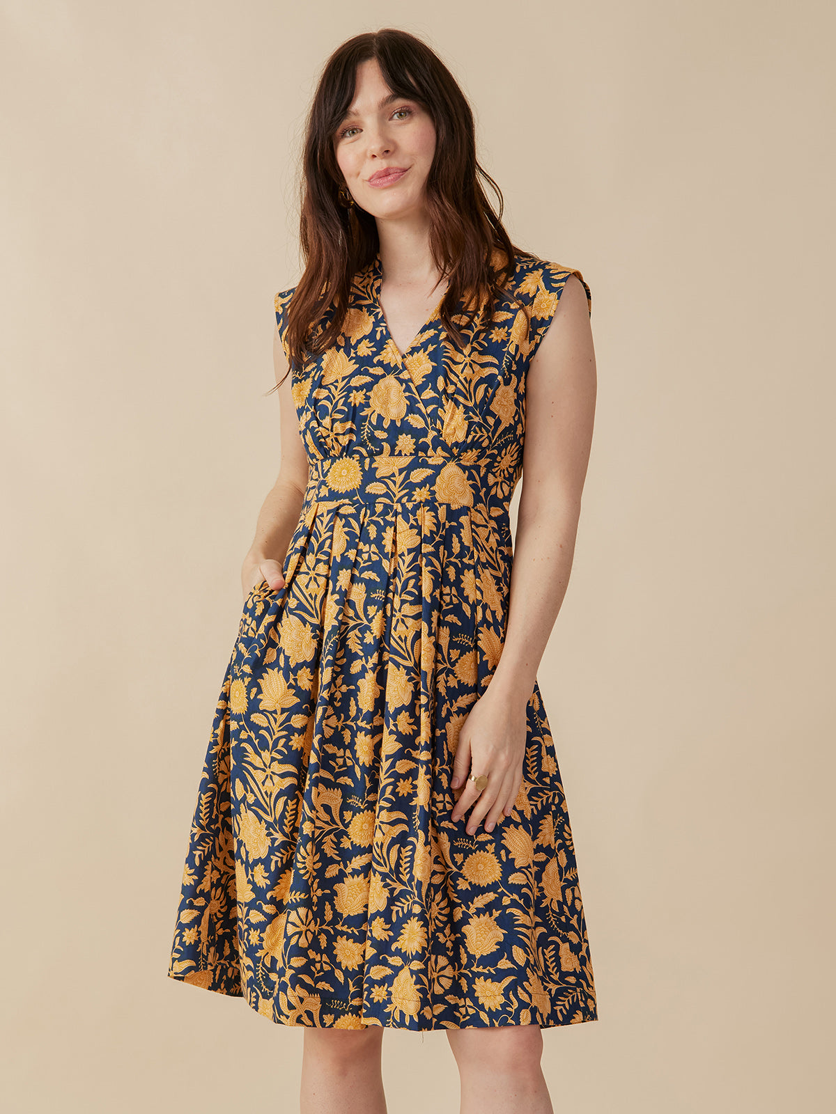 Lucille Dress - Navy Botanical - Image 4