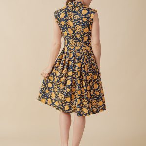 Lucille Dress - Navy Botanical - Image 3