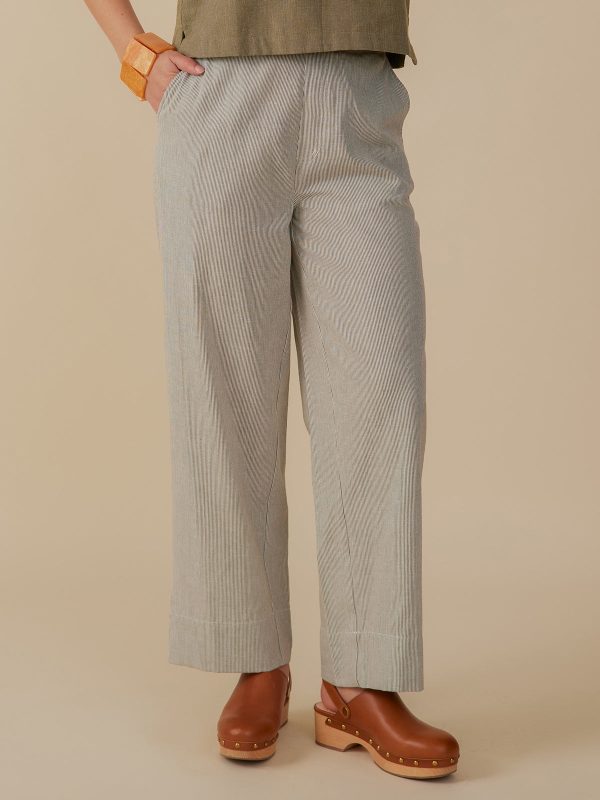 Tabitha Pant - Olive Stripe
