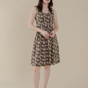 Asheville Dress - Leopard Green - Image 1