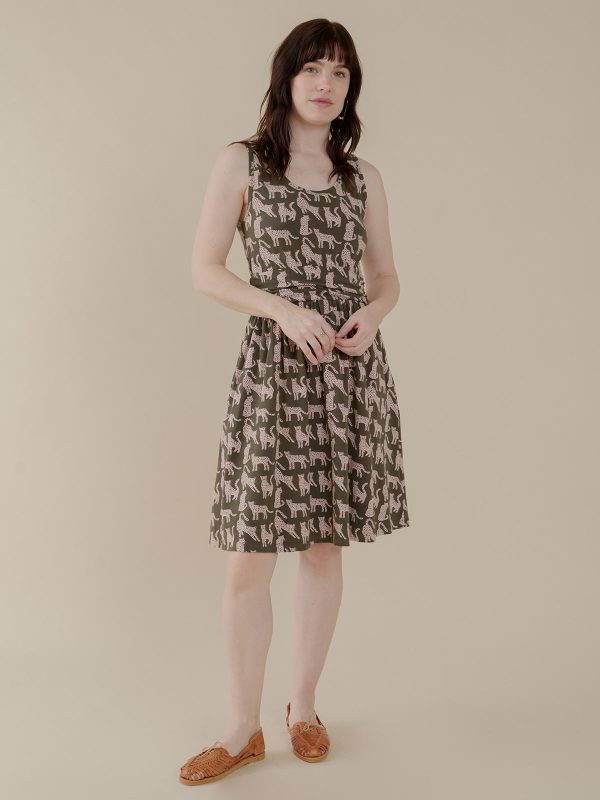Asheville Dress - Leopard Green