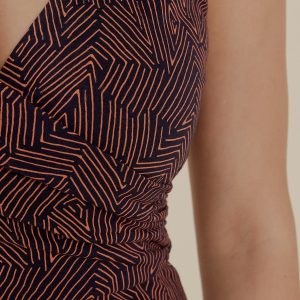 Danica Wrap Dress - Tree Rings Blue - Image 2