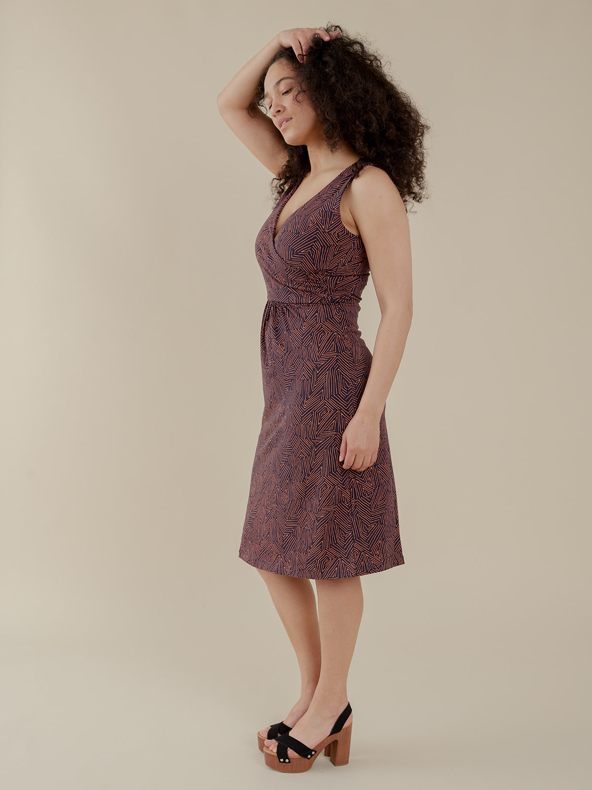 Danica Wrap Dress - Tree Rings Blue - Image 3