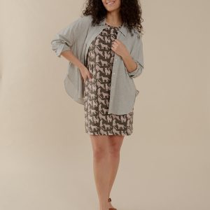 Hudson Shirt Dress - Leopard Green - Image 3