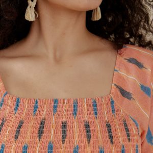 Teddy Dress - Peach Ikat - Image 4