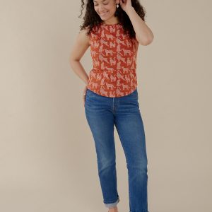 Millie Muscle Tee - Leopard Sienna - Image 5