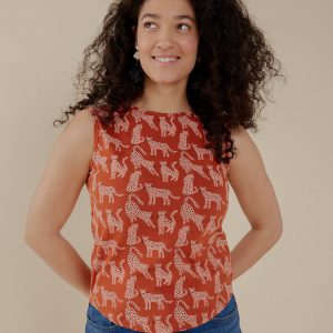 Millie Muscle Tee - Leopard Sienna - Image 1