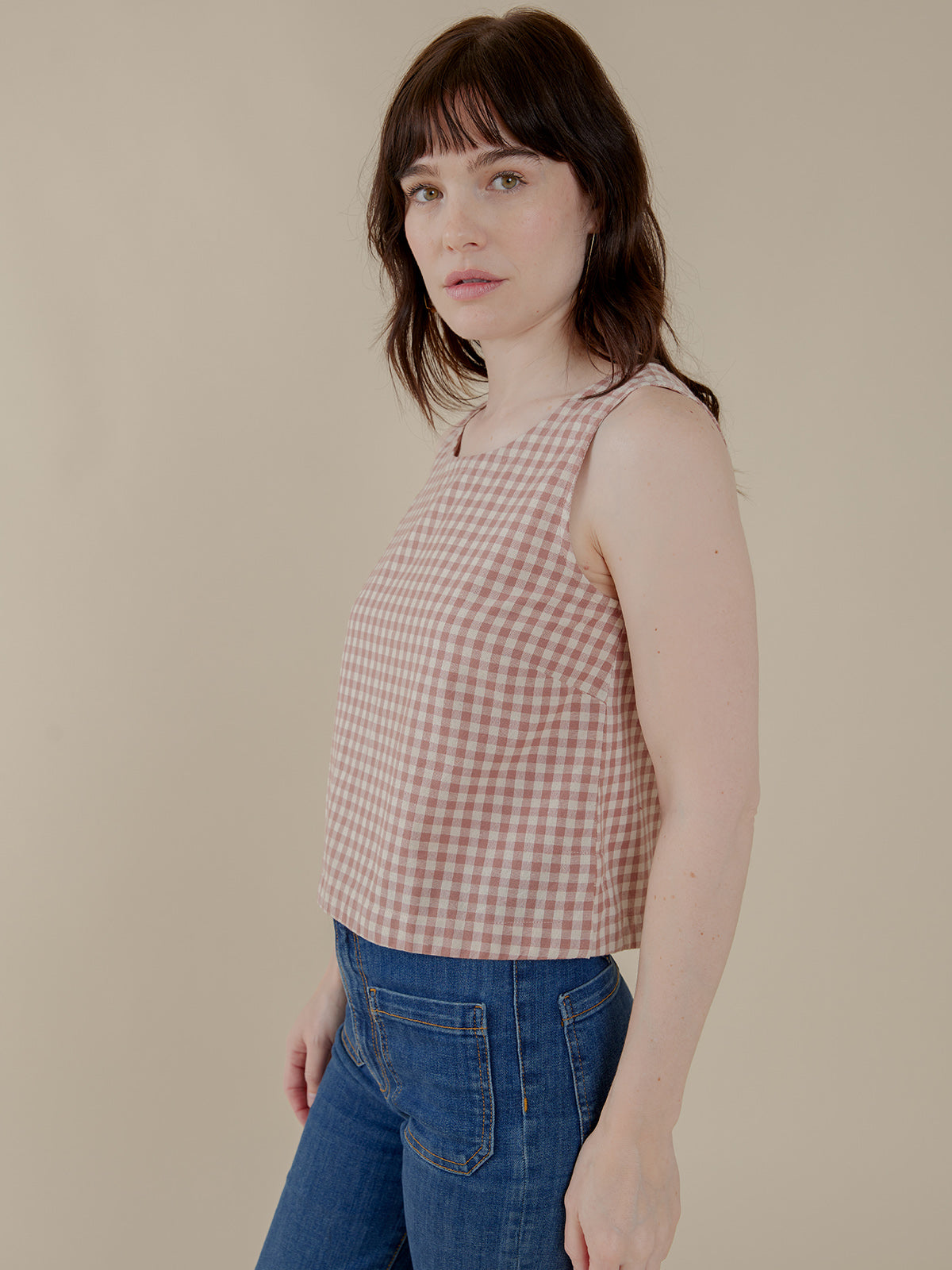 Neko Tank - Brown Gingham - Image 8