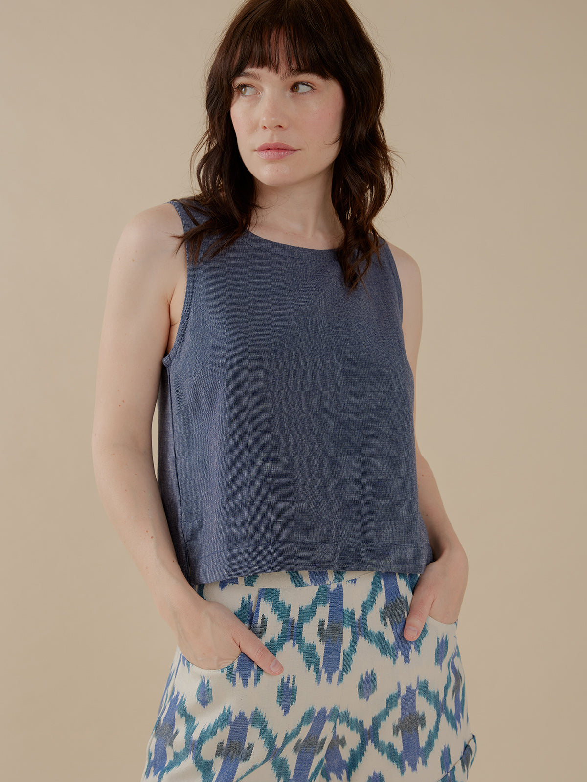 Neko Tank - Blue Chambray - Image 2