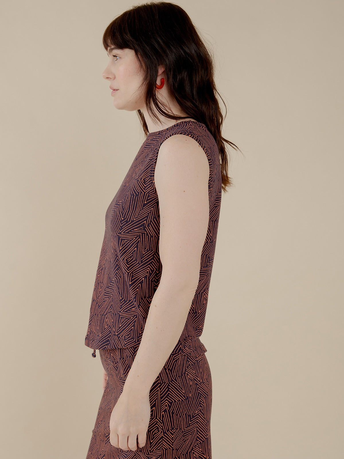 Millie Muscle Tee - Tree Rings Blue - Image 3