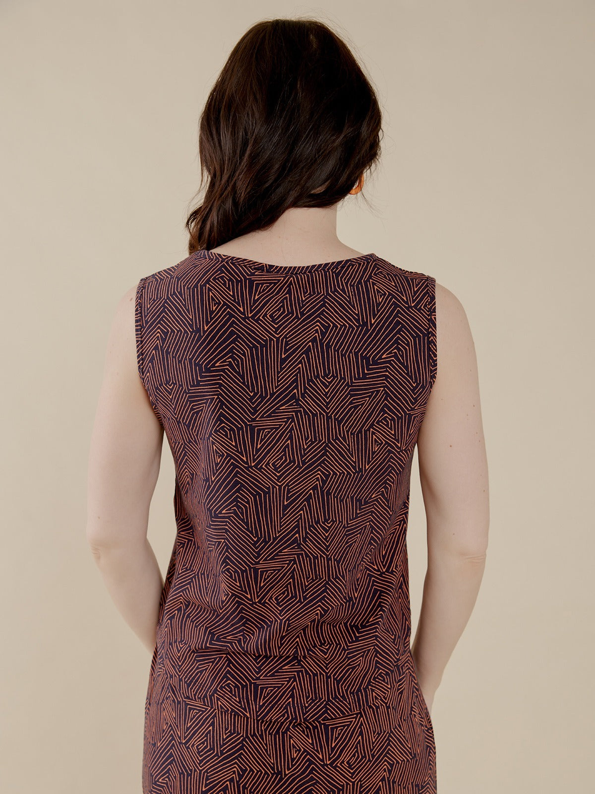 Millie Muscle Tee - Tree Rings Blue - Image 4