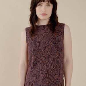 Millie Muscle Tee - Tree Rings Blue