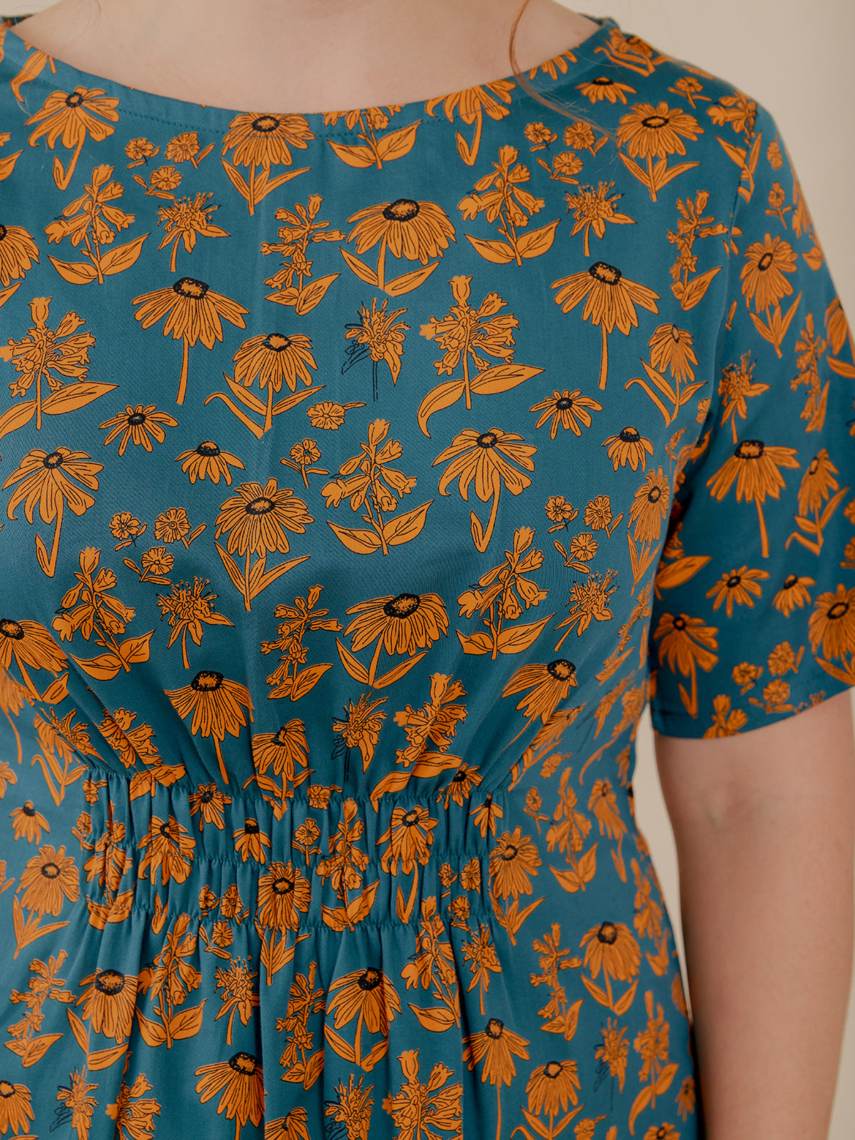 Artsy Traveler Midi Dress - Teal Floral - Image 2