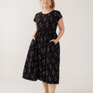 Logan Midi Dress - Diamond Vine Black - Image 1