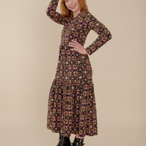 Mirah Tiered Dress - Mauve Tile - Image 3