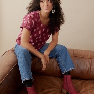 Dana Top - Garnet Ikat - Image 2