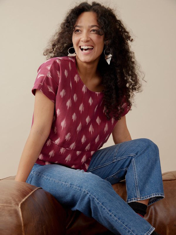 Dana Top - Garnet Ikat