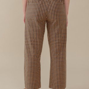 Emmy Drawstring Pant - Black and Tan Small Gingham - Image 4