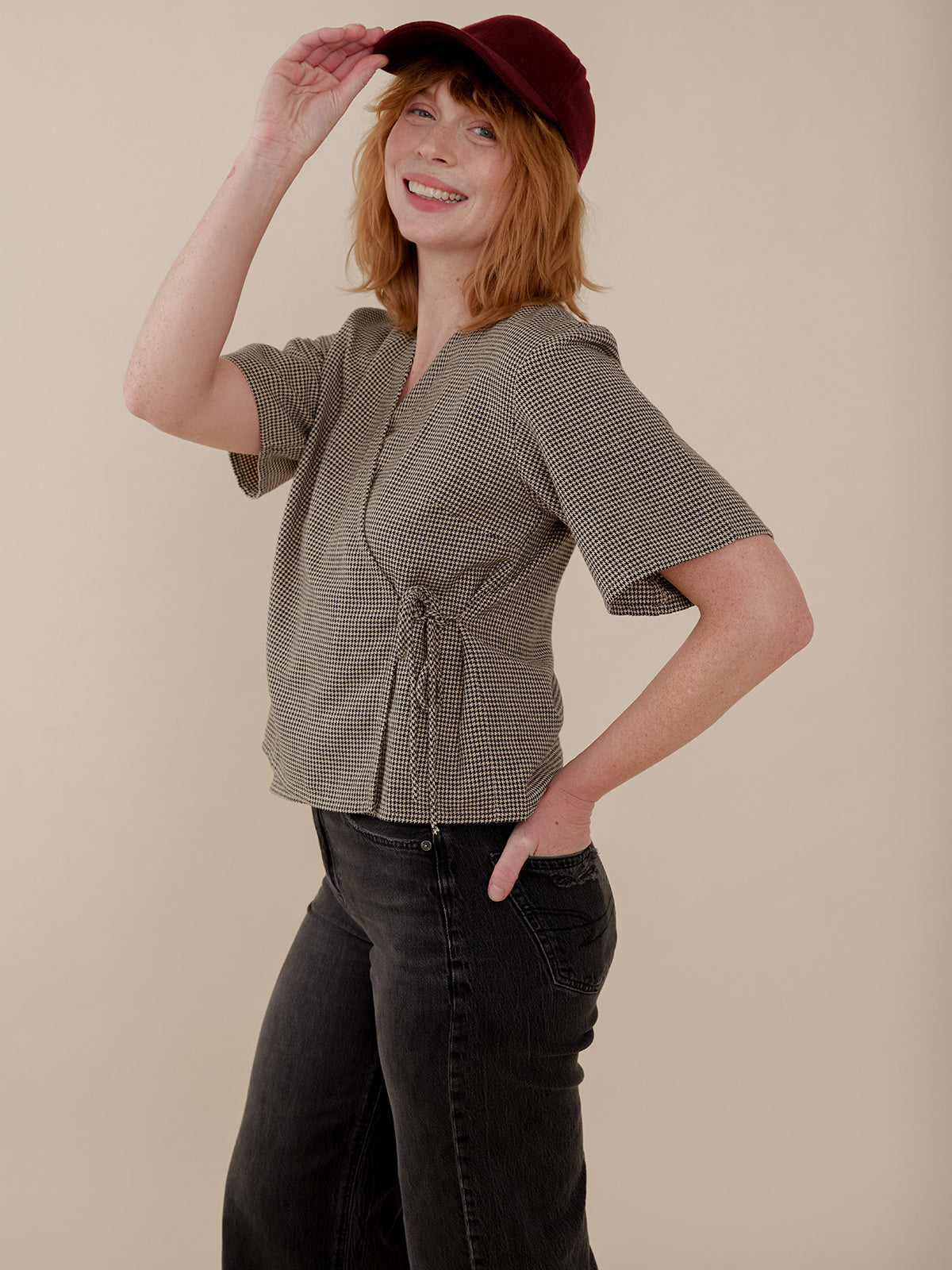 Winona Wrap Top - Houndstooth - Image 5